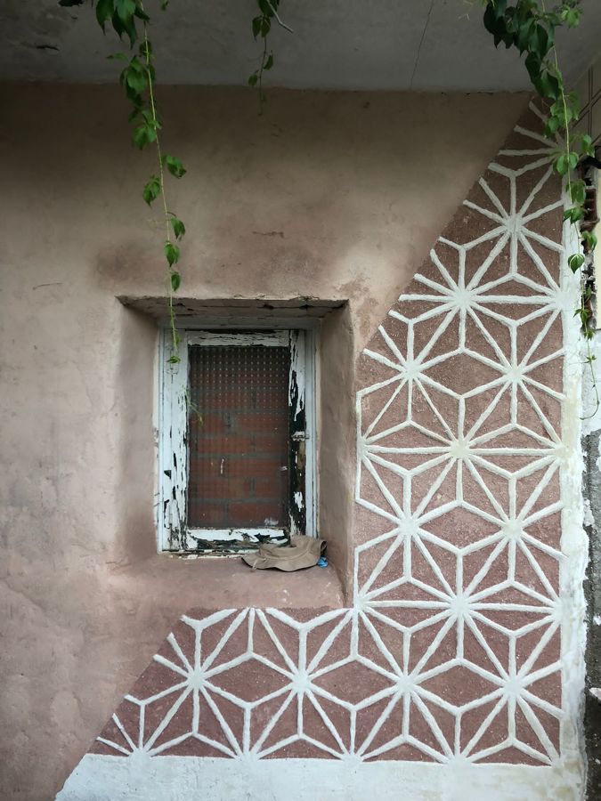 Acabado decorativo con cal en fachada
