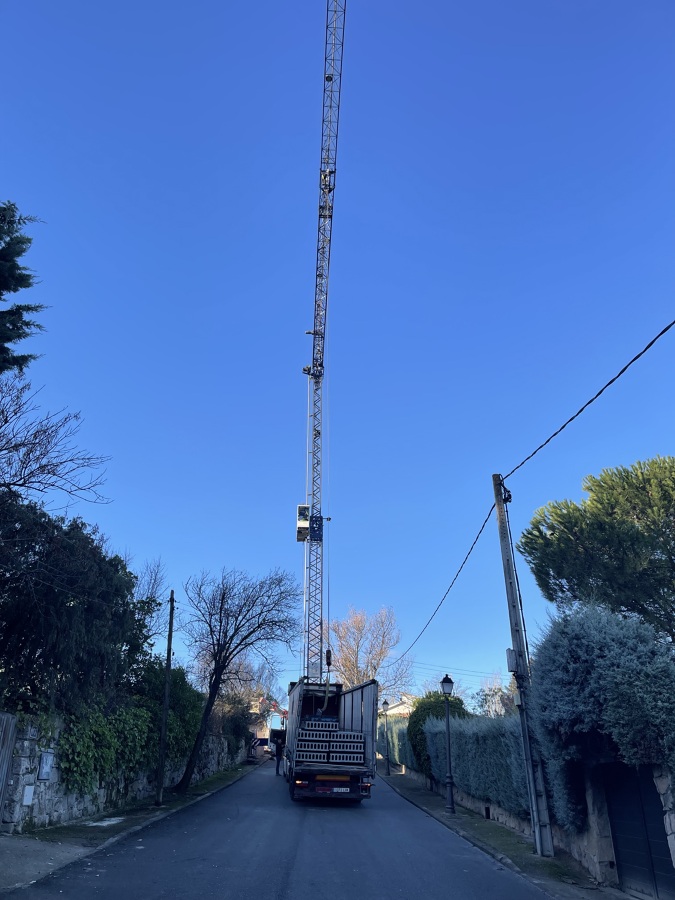 Instalación de forjado alveolar chalet Torrelodones