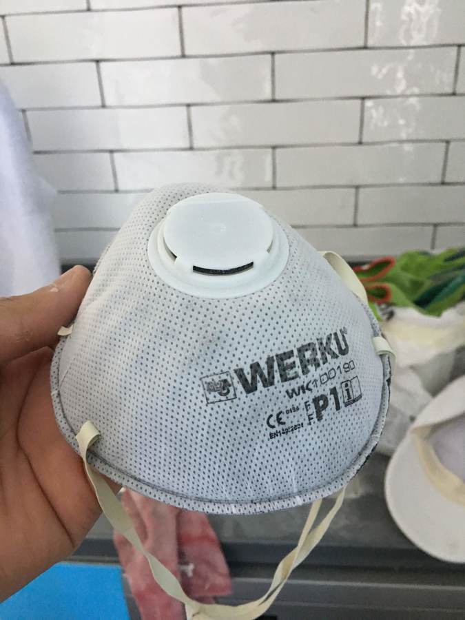 Trabajando con protección aunque hicimos poco polvo