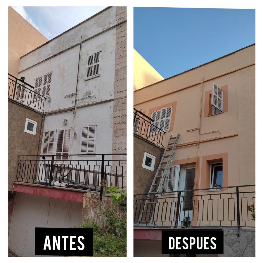 Pintura de fachada de casa de 2 plantas