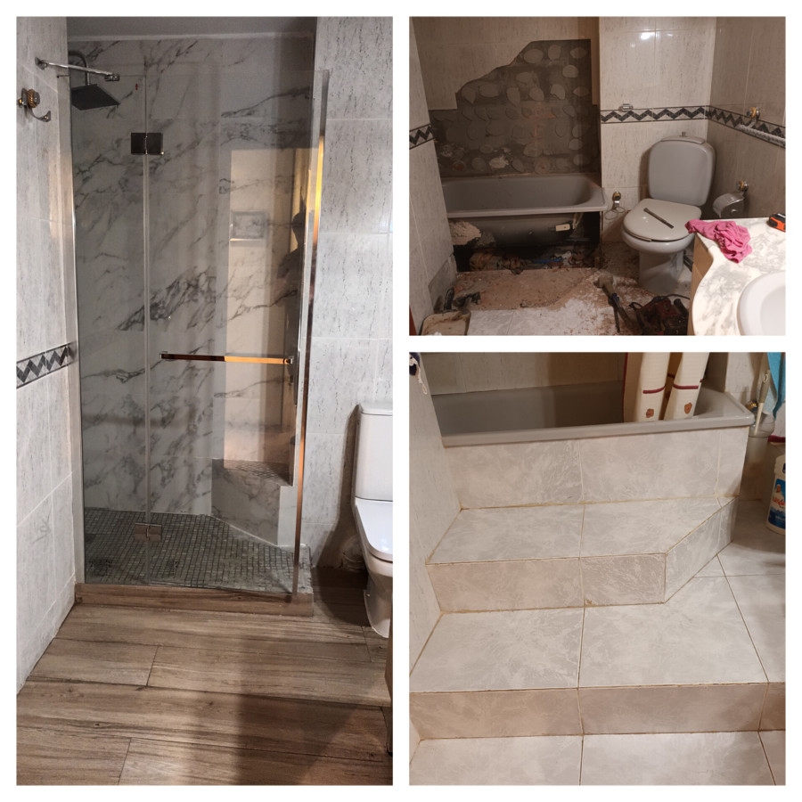 Cambio bañera por plato ducha obra
