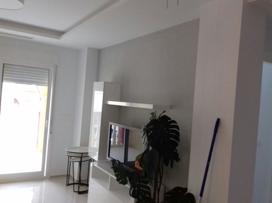 pintamos su casa en liso y le colocamos los muebles