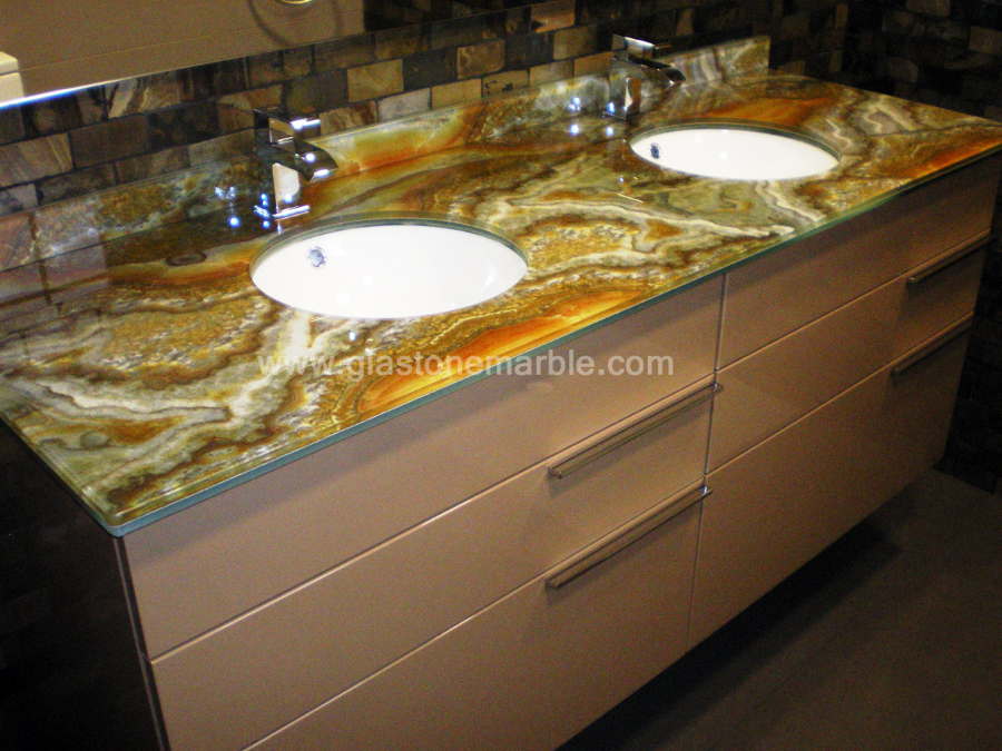 Lavabo de cristal con protección al rayado