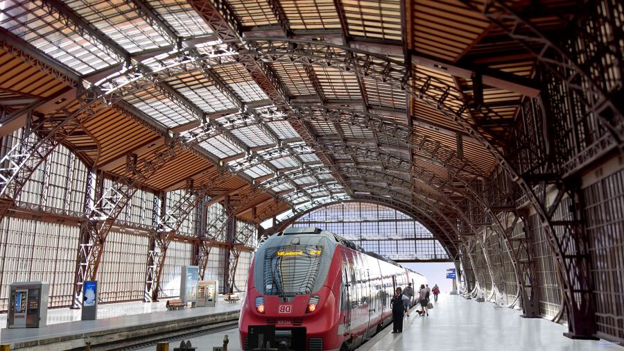 Maqueta de la Estación de tren de Leipzig, Alemania.