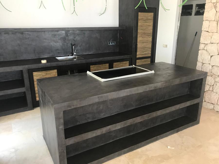 Microcemento Islote y cocina 2