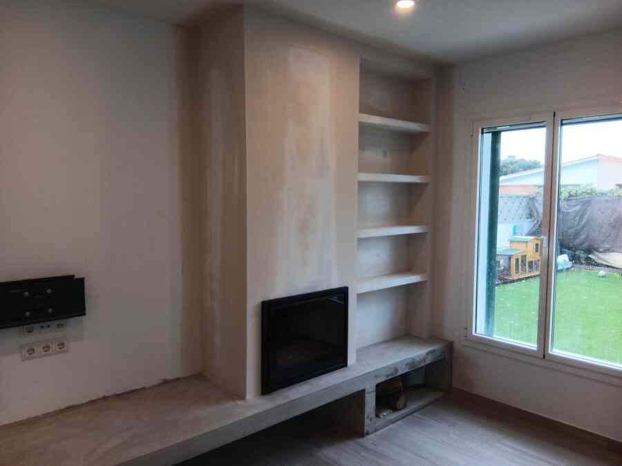 chimenea con mueble