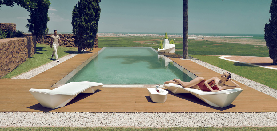 Piscina desbordante rectangular