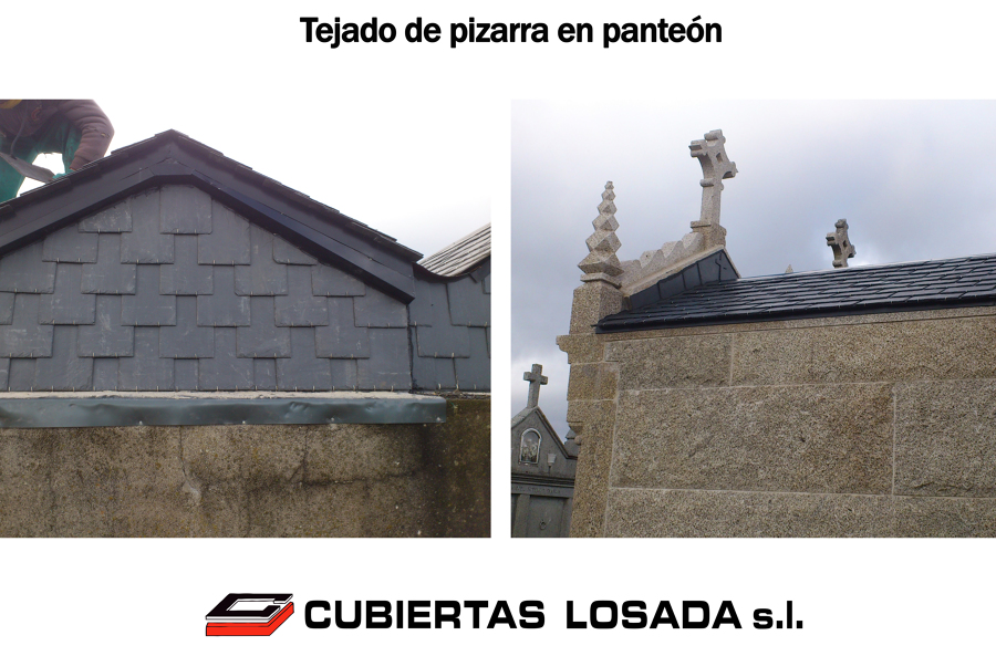 Tejado de pizarra en panteón