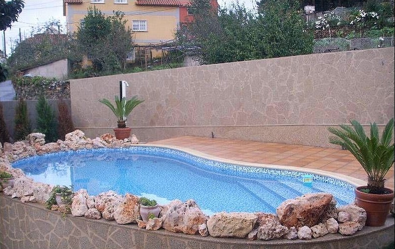 Piscina azul agua