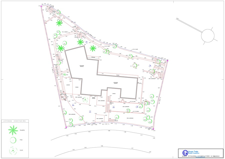 Plano topográfico de detalle.