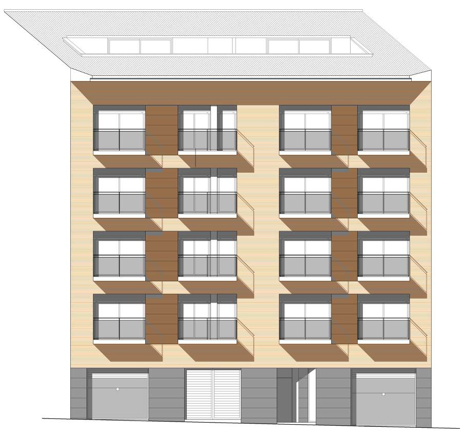 Projecte d'un edifici plurifamiliar entre mitgeres de 23 habitatges a l'avinguda del Rei Joan Carles I, 16-20 del terme municipal de Blanes (Girona). Arquitecte: Lluís Lliboutry Aragay