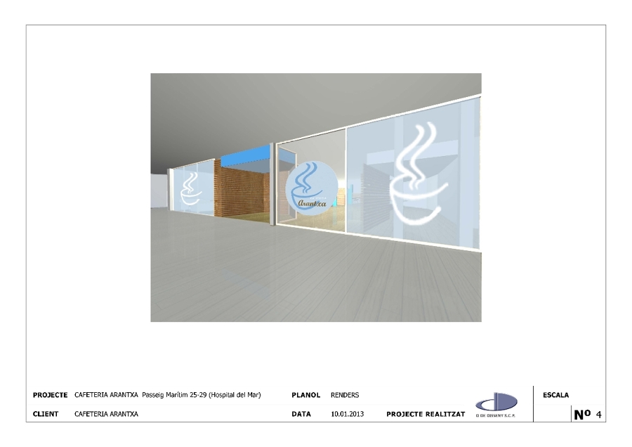 Proyecto decoración Cafeteria-Restaurante en Barcelona