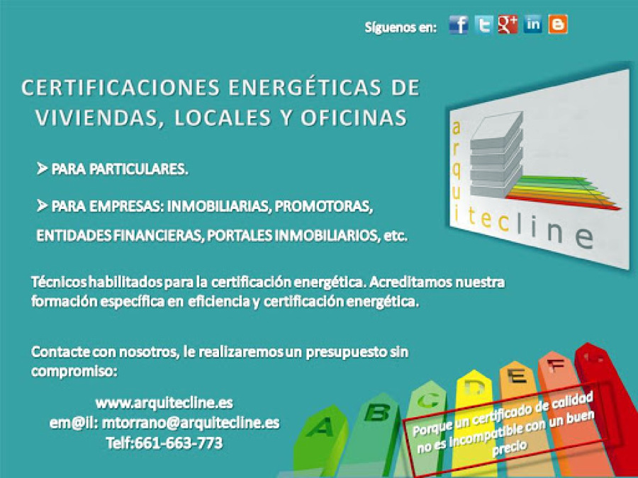 Publicidad certificaciones energéticas con arquitecline