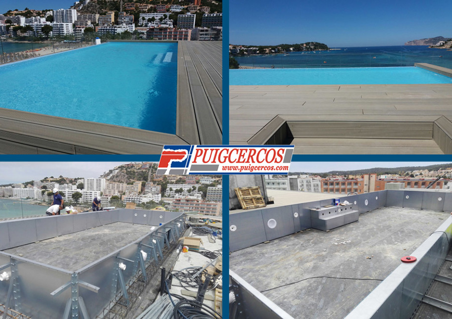 Piscina de acero y liner para ático en Palma de Mallorca