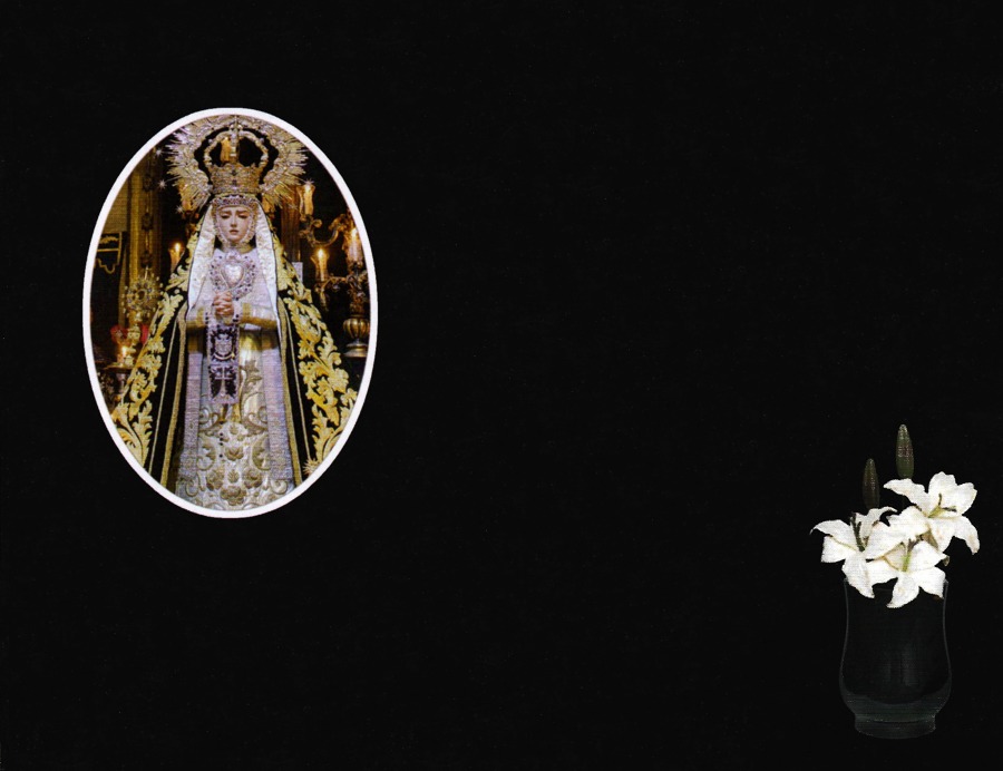 Lápida porcelana incrustada