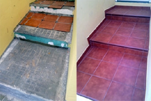 Revestimiento de escalones de entrada