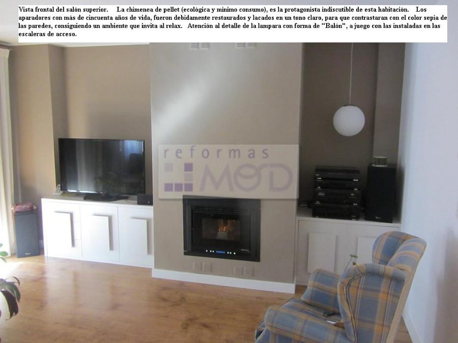 Foto: salón con estufa de pellets de reformas mod #699556 ... Chimenea Pellets decoración