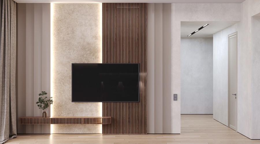 Salón contemporáneo con sofá de diseño