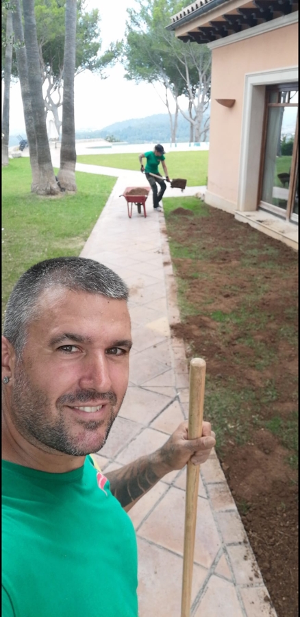 Plantando cesped