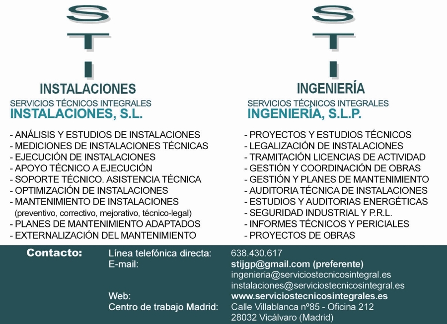 SERVICIOS DE INGENIERIA E INSTALACIONES/MANTENIMIENTO TÉCNICO