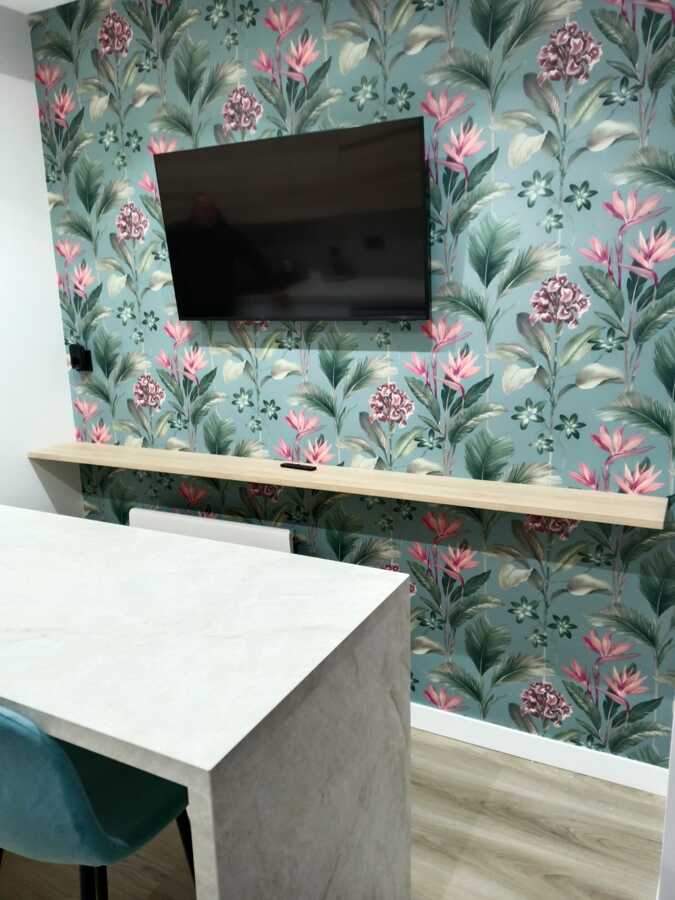 Papel pintado en cocina