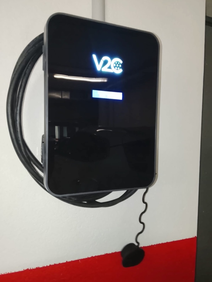 Cargador de Vehículo Eléctrico, vista cercana