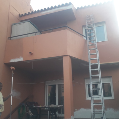 Antes: arreglo de grietas en fachada