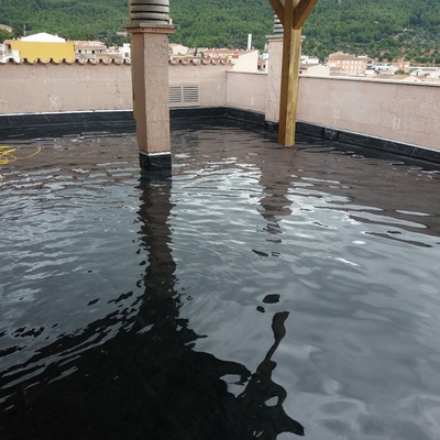 Lámina EPDM en terraza comunidad