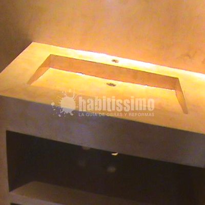 microcemento en lavabo de obra