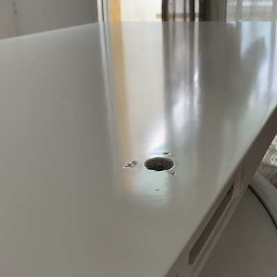 Lacado de puerta en blanco satinado
