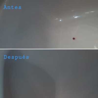 Reparación y esmaltado de desconchon en bañera blanca