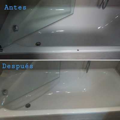 Reparación y esmaltado de desconchon en bañera blanca