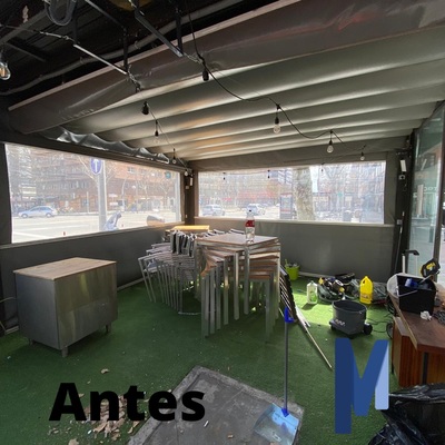 Limpieza de terraza antes