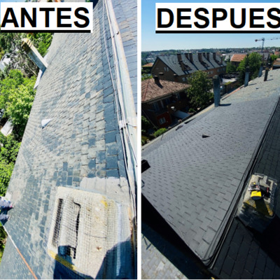 Restauración total tejado de pizarra
