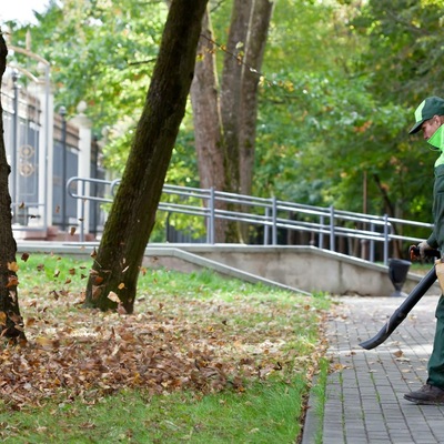 Servicio de limpieza con máquina sopladora y recogida de podas en urbanizaciones