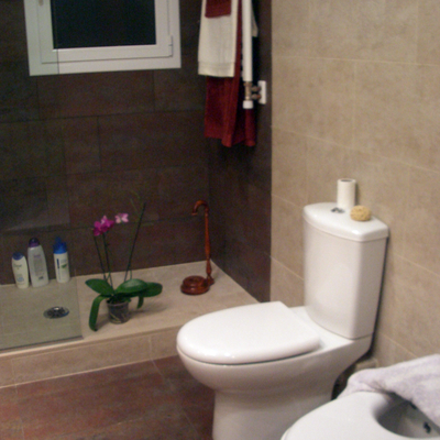 Baño con ducha de obra.