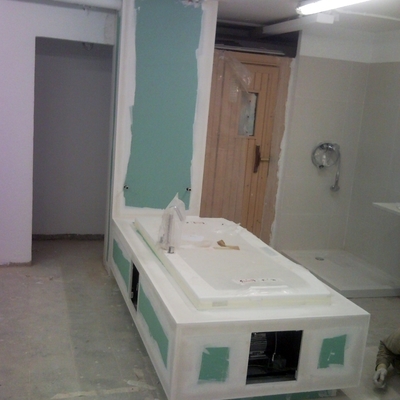 cajón bañera con placa hidrofuga para pintar