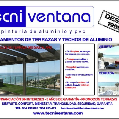 CERRAMIENTOS TERRAZAS Y TECHOS ALUMINIO
