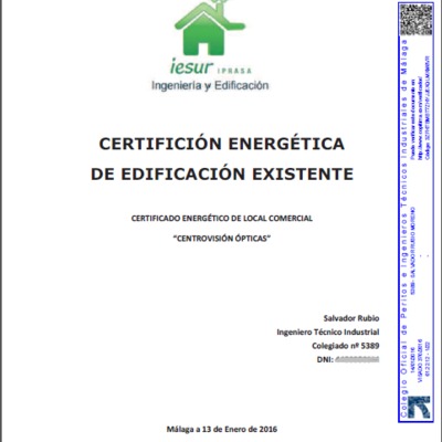CERTIFICADOS ENERGÉTICOS DE EDIFICACIÓN EXISTENTE