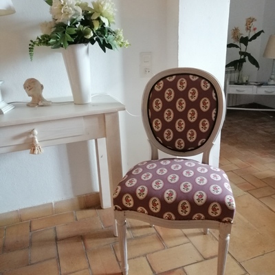 SILLA LOUIS XVI TELA ROMANTICA