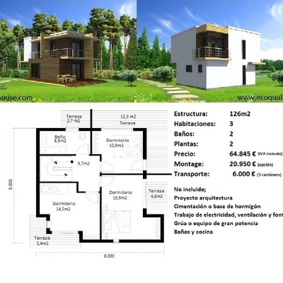 Chalet exterior mixto