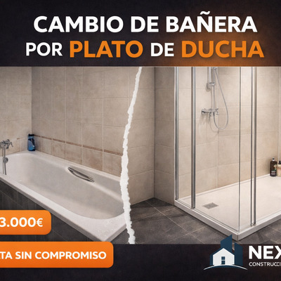 Cambio de bañera por plato de ducha