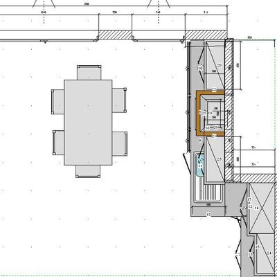 Cocina rustica plano vista planta