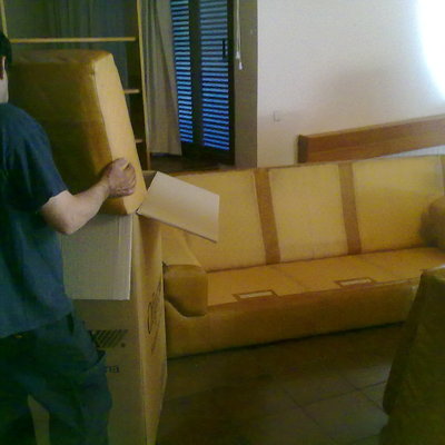 COJINES DE SOFA PROTEJIDO EN CAJAS 