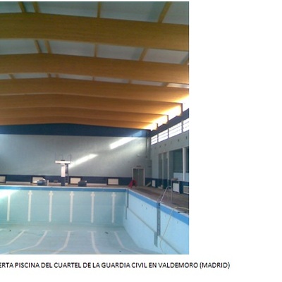 Cubierta de la piscina del cuartel de la Guardia Civil en Valdemoro (Madrid)