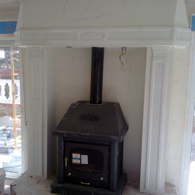 decoración de chimenea