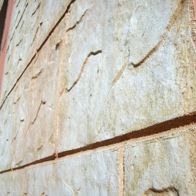 Detalle fachada de  impreso en monocapa.