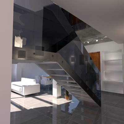 Escalera metálica vivienda unifamiliar Serra