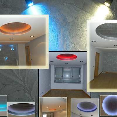 falsos techos de pladur con boveda empapelada e iluminacion indirecta