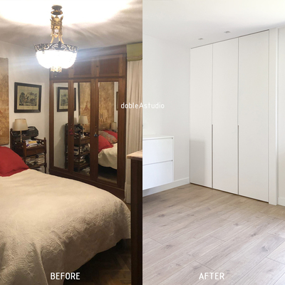 Antes y Después en Habitación principal de vivienda